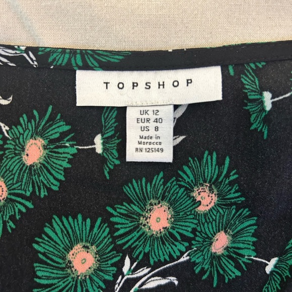 Topshop Daisy Floral Easy-Fit Wrap Dress, Tall - size 8 - Picture 9 of 11